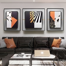 大气轻奢客厅装饰画现代简约沙发背景墙挂画框中框瓷板画中画壁画
