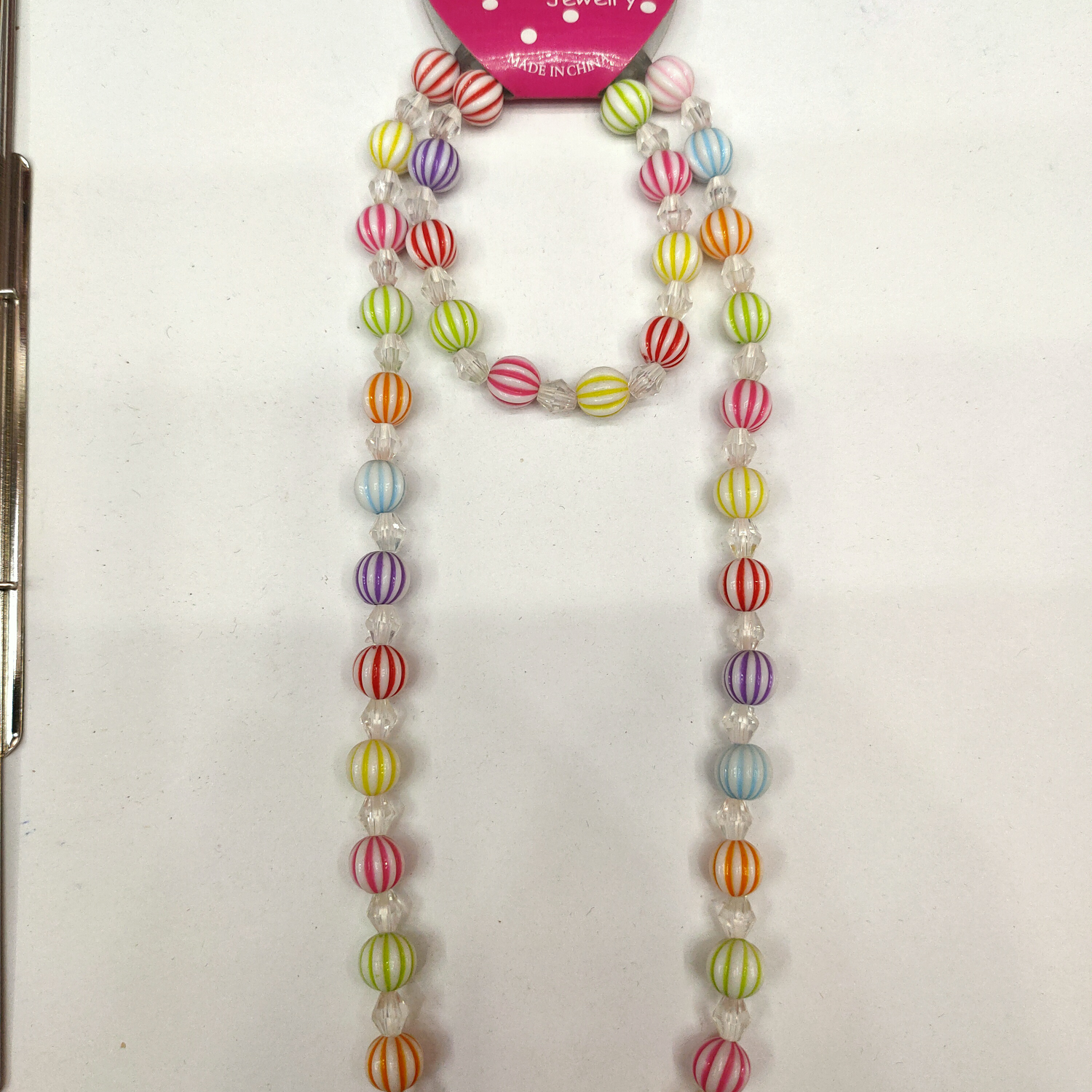 Acrylic washed pumpkin bead set chain for kids