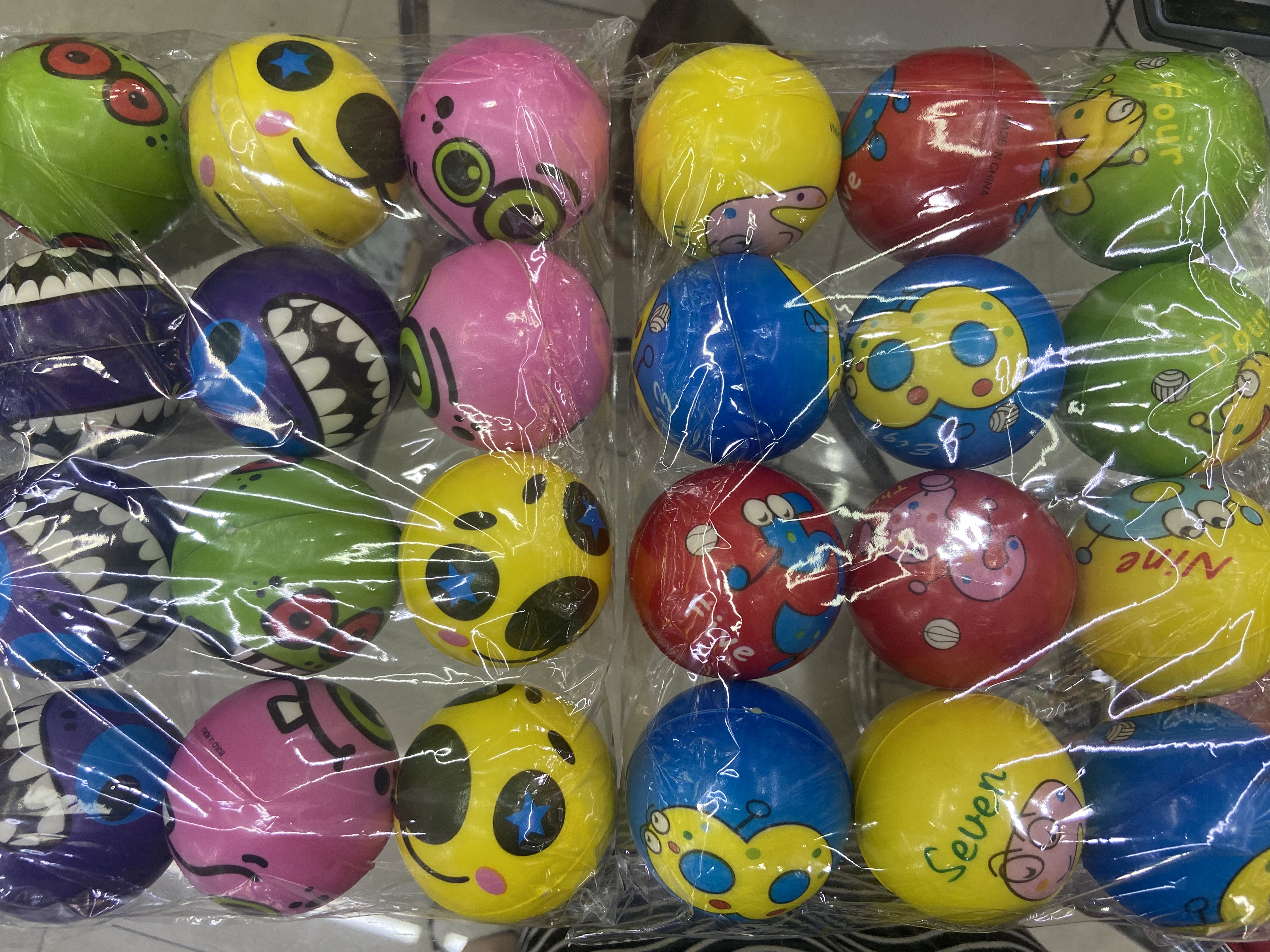 Factory direct sales 6.3 cm digital ➕ strange face girls' and boys' toys sponge balls foam balls children 'toys. 12/oppl details Picture
