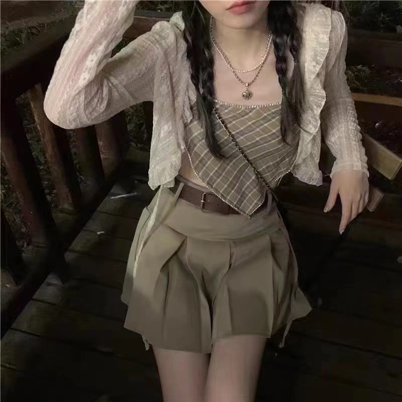飒酷女孩穿搭蹦迪女团甜酷风格女装纯欲风上衣服辣妹吊带套装夏季详情图5