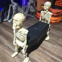 Festive electric products skeleton man coffin bearing toy