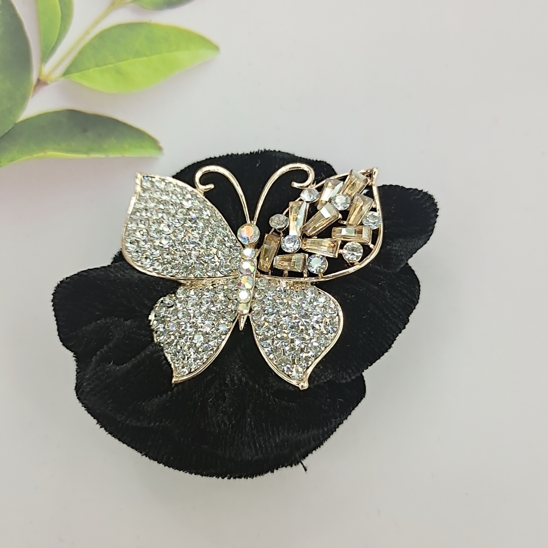 Champagne Crystal Butterfly Fabric Circle