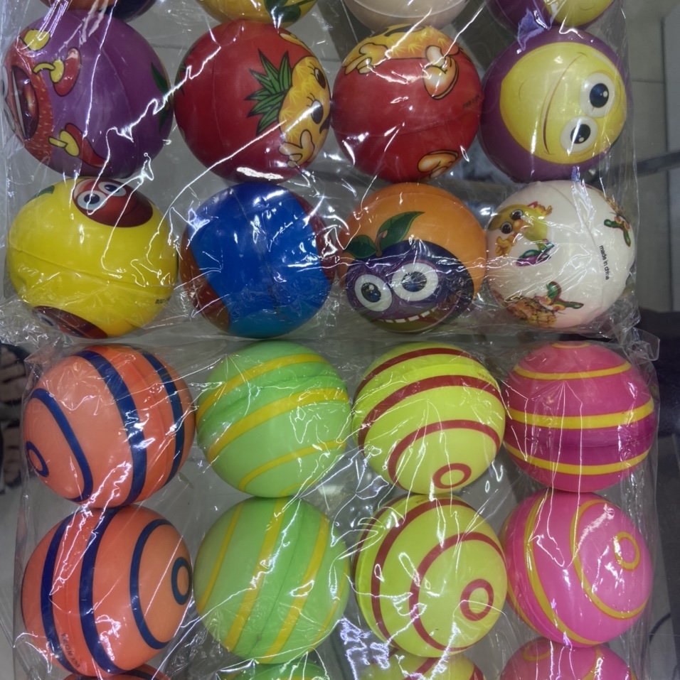 Factory direct sales 6.3 cm fruit ➕ spiral girls' boys toys sponge balls foam balls children 's. 12/oppla