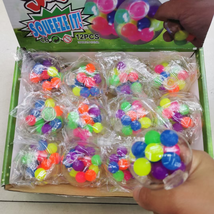 透明的彩色珠子球里面空气捏捏球发泄玩具减压玩具整蛊惊喜玩具