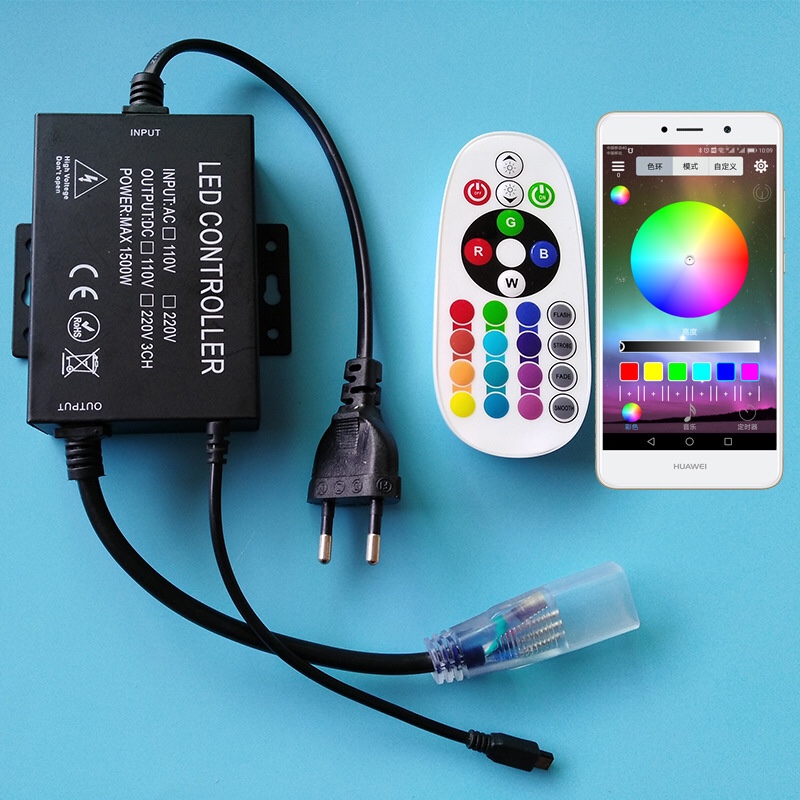110V 220V high voltage High power Mobile phone Bluetooth APP controller LED light RGB light with controller 1500W