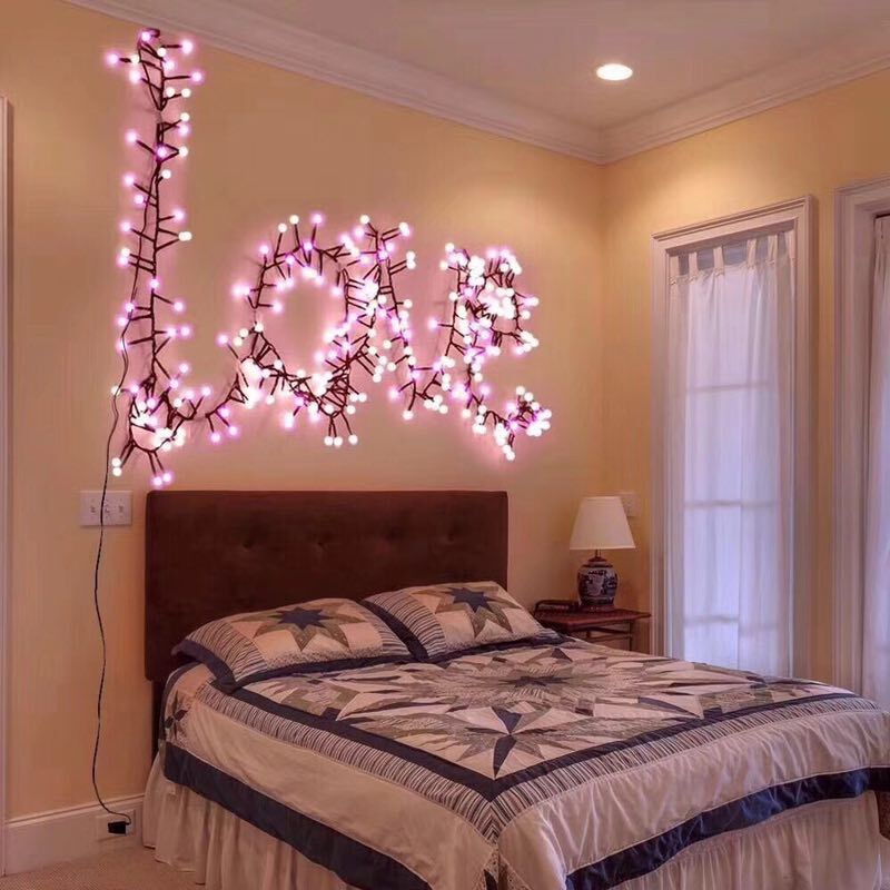 Cross-border new product: 3D suction cup hanging lamp, neon-shaped letter lamp, room decoration, window display, LED 3-meter 400 lamp, plug in