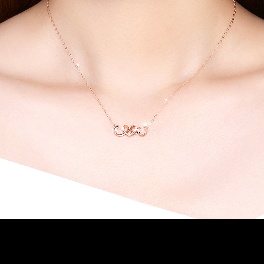 Interlocking love clavicle chain