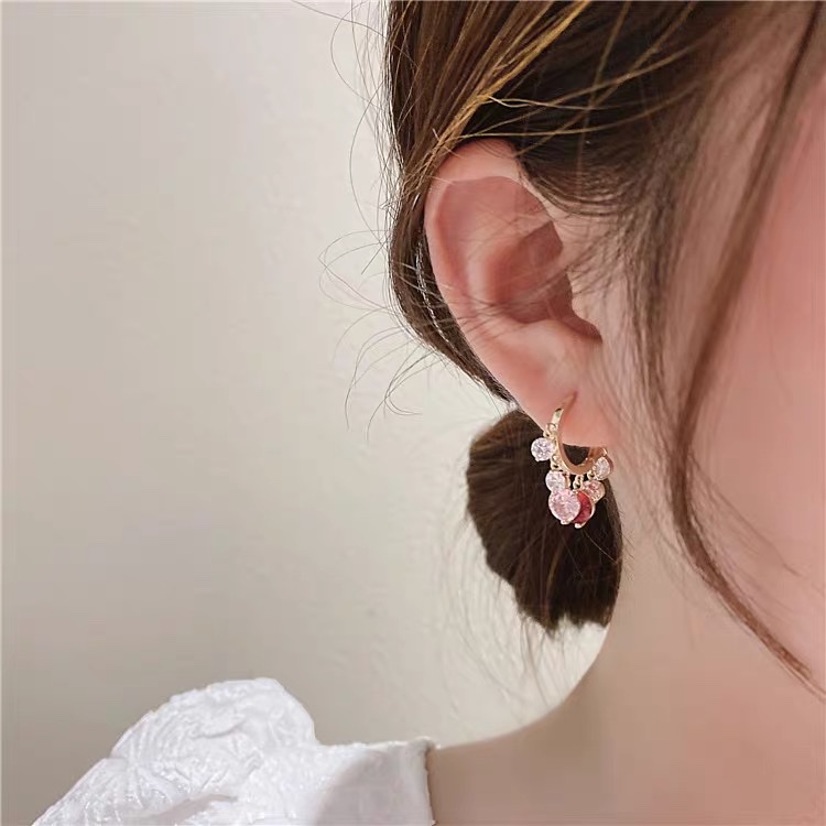 2021 New trendy and stylish colored zircon tassel ear buckles, personalized design, versatile earrings, and high-end earrings details Picture