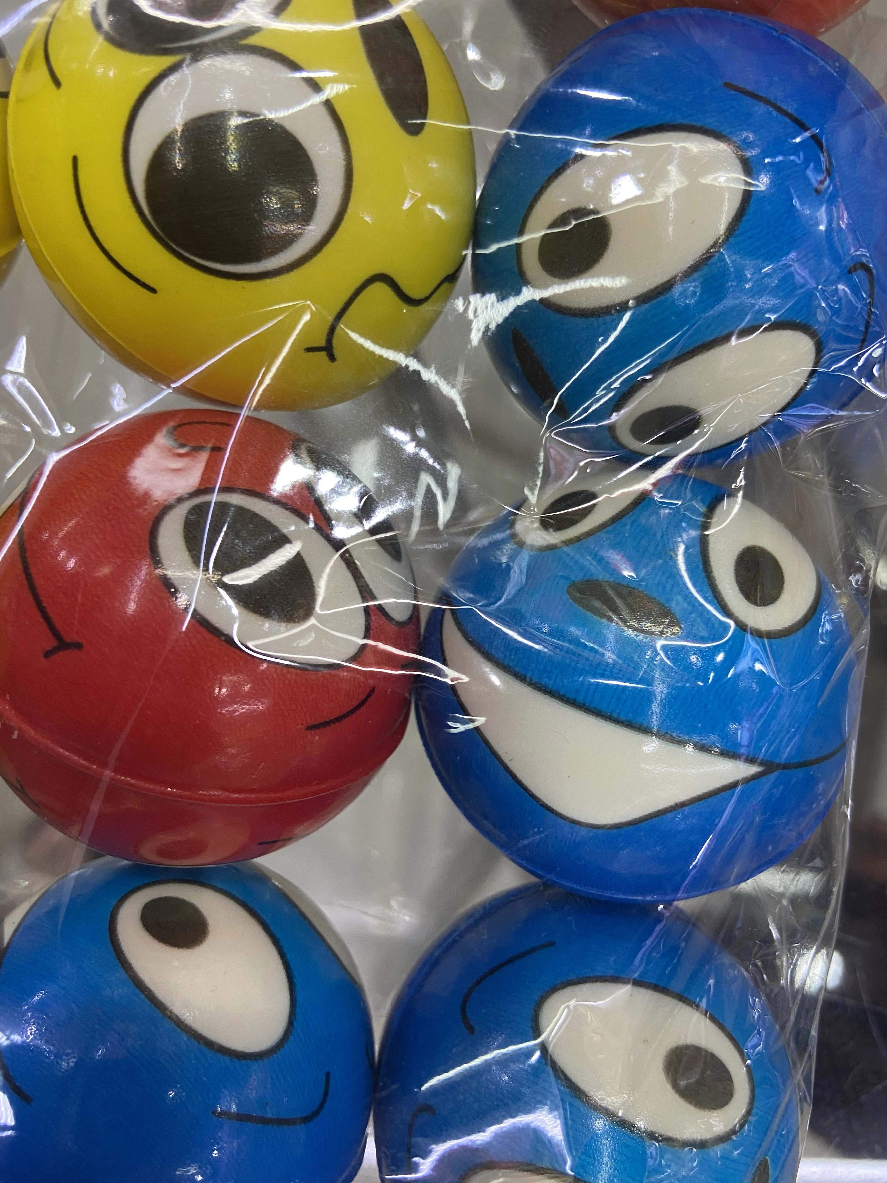 Factory direct sales of 5 cm colorful expression funny girl and boy toys, sponge balls, foam balls, children's toys. 12/opp detail image 1