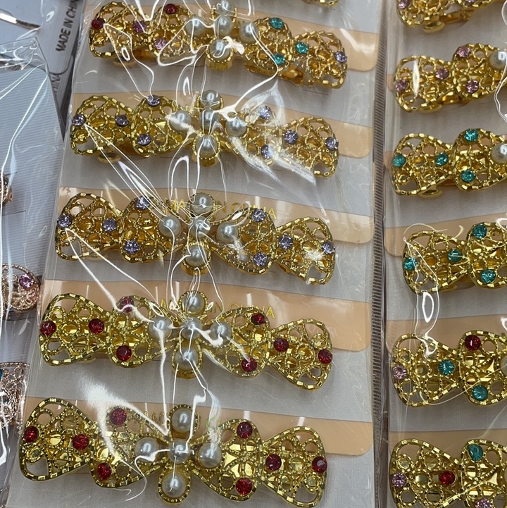 Yellow and gold hair clips