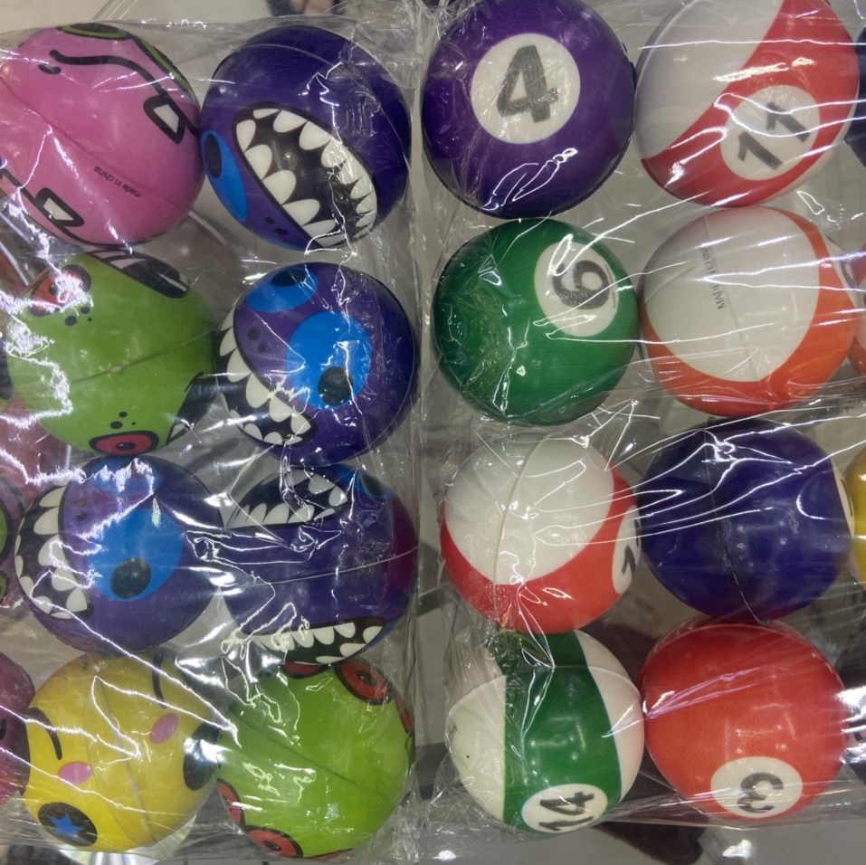 Factory direct sales 6.3 cm strange face ➕ billiards girls' and boys' toys sponge balls foam balls children 'toys. 12/opp