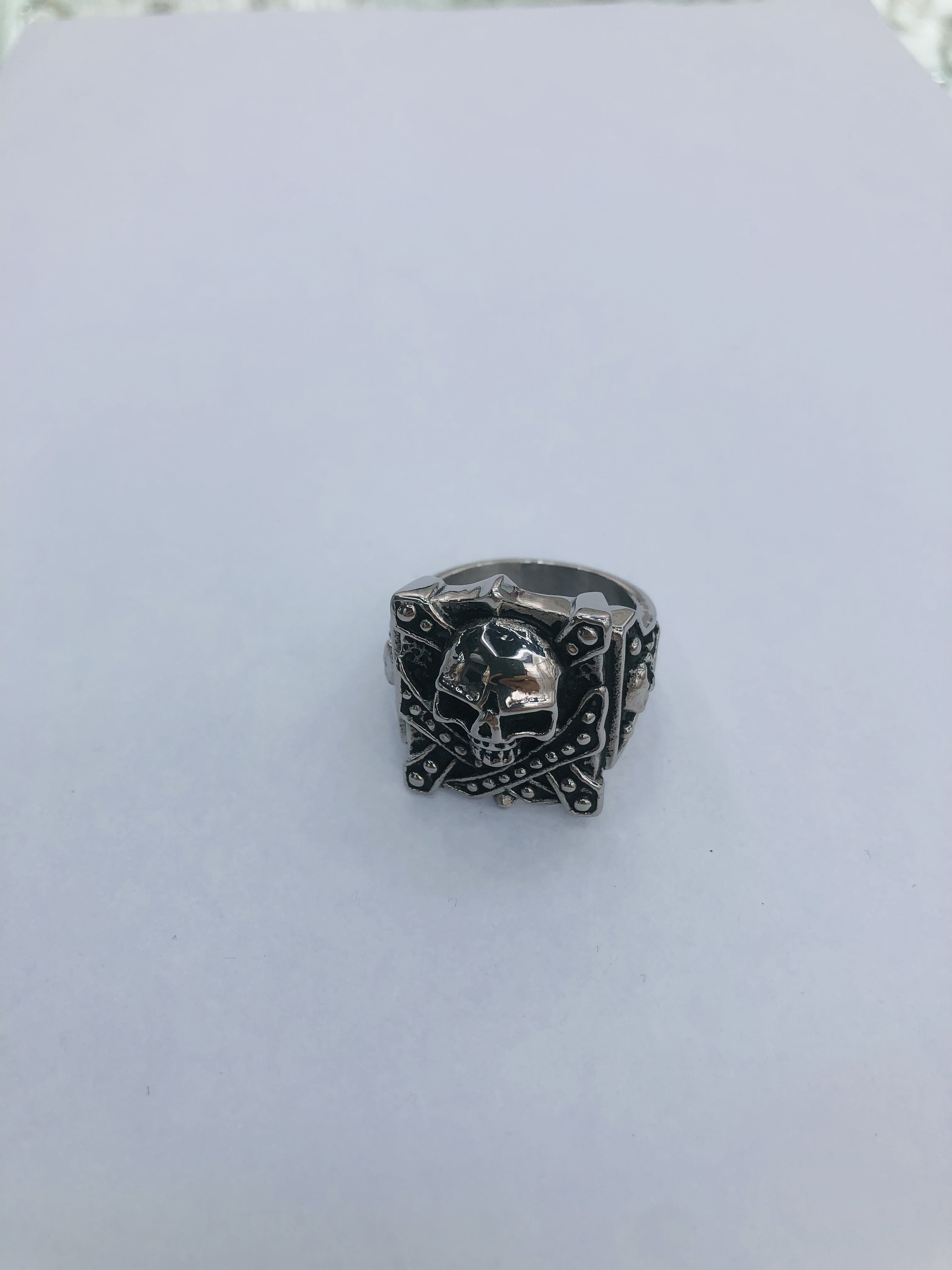 Exaggerated Skull Men's stainless steel Ring 63 detail image 1