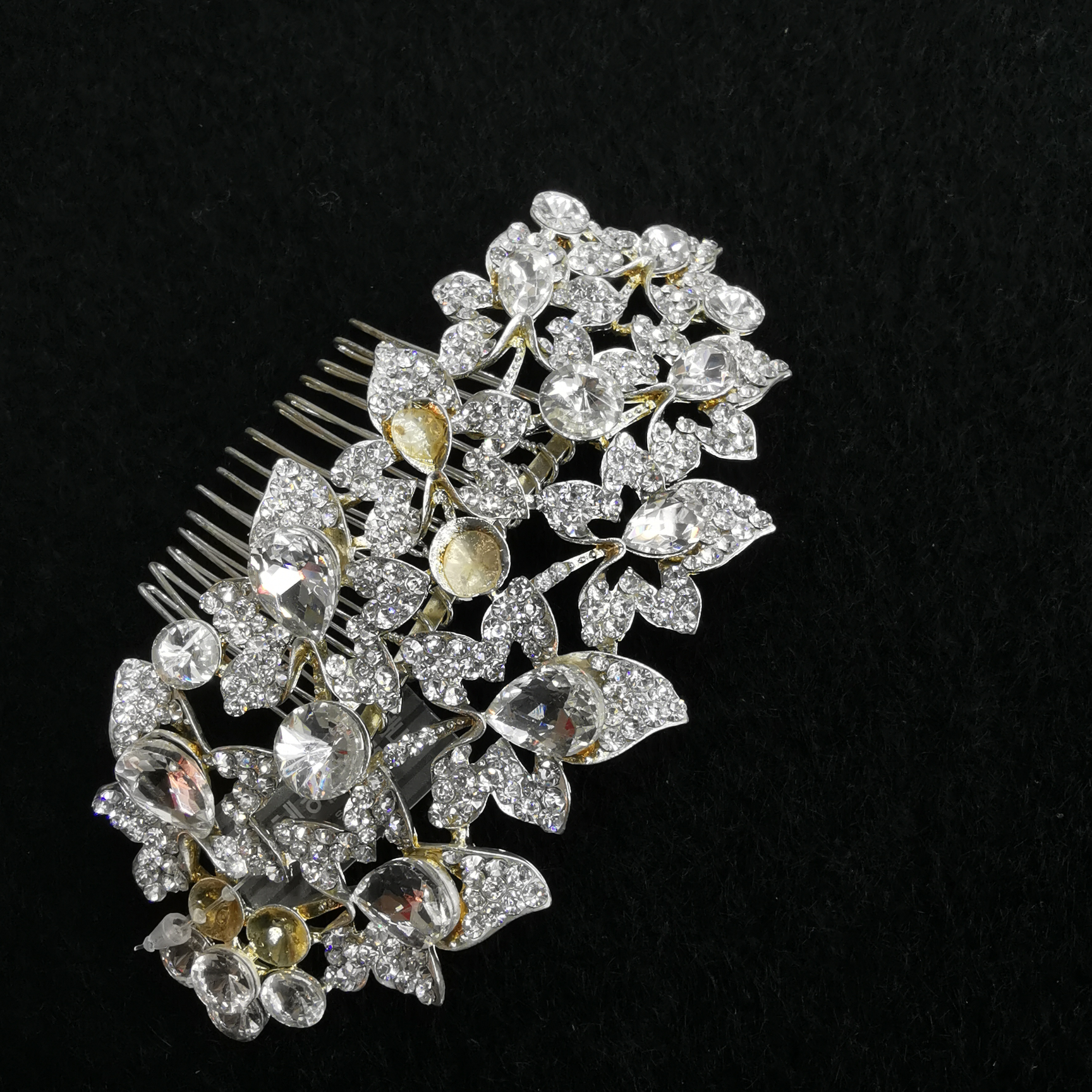 Premium silver European Style Rhinestones Bridal Dinner Ball Hair accessories Headwear Hair comb Noble dress accessories