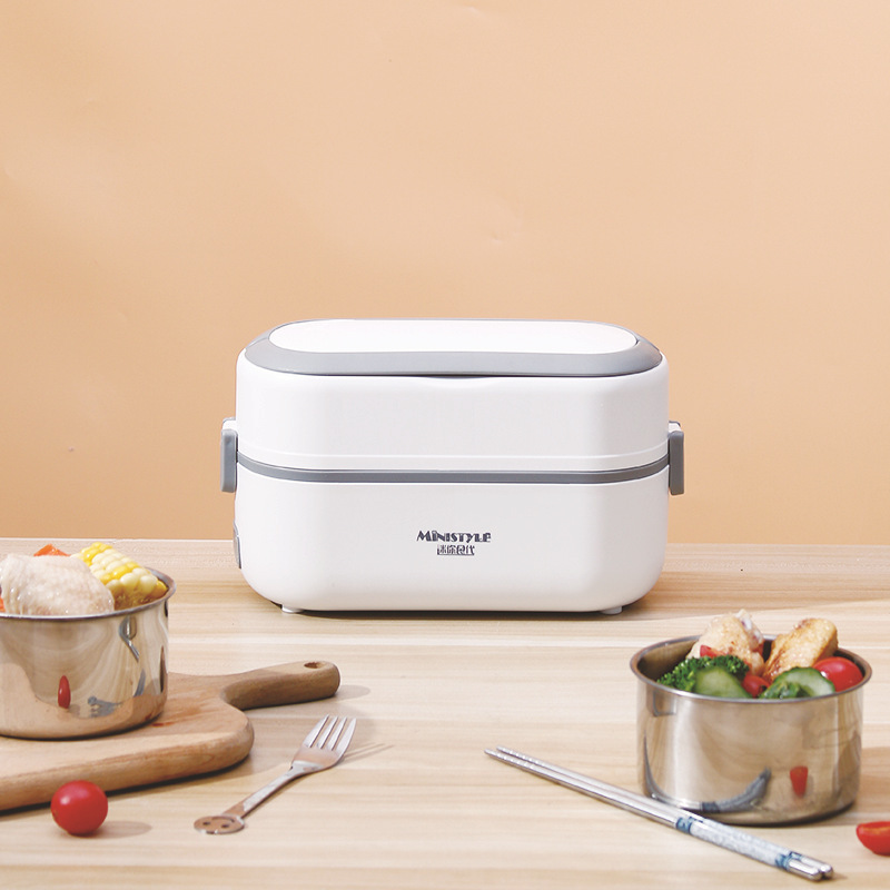 Electric Cooking lunch Box Portable electronic lunch box Mini Rice Cooker bento box Electric saucepan Egg Cooker Versatile Mini single layer lunch box
Lunchbox for office workers details Picture