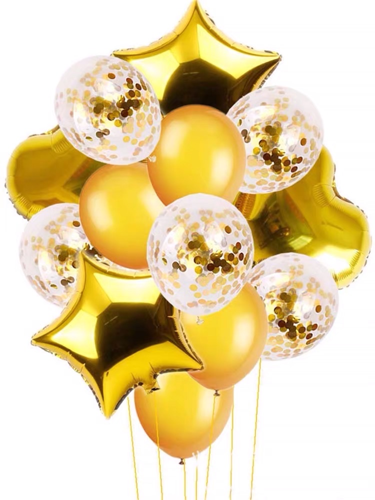 Latex balloons, aluminum film balloons, birthday balloons set, 14pcs set Specification image