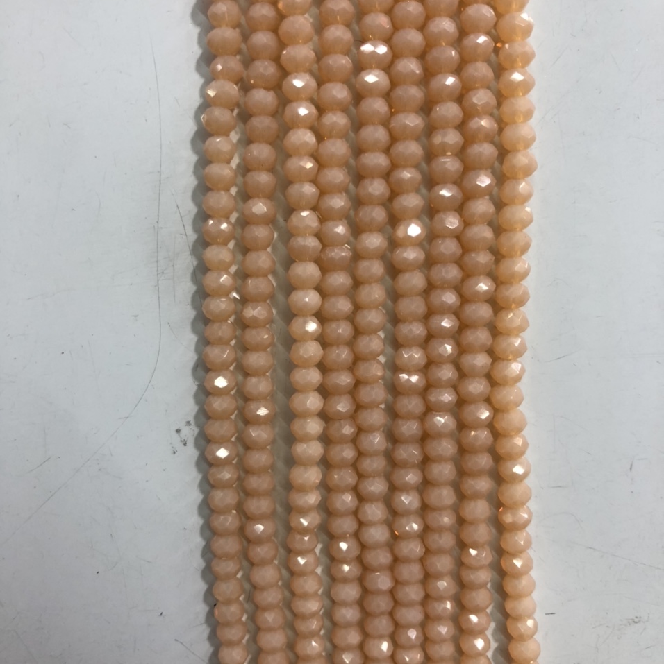 彩色玻璃仿水晶 瓷切面 4厘扁红米瓷图