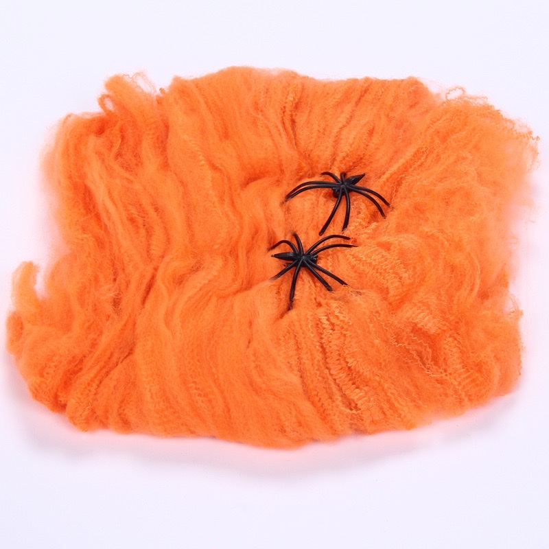 New best-selling Halloween spider cotton web accessories, haunted house horror decoration props wholesale spider webs detail image 4