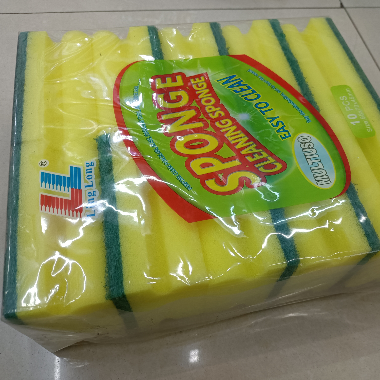 厂家直销国勇清洁球，10PC工字绵袋装 黄色