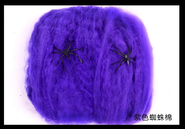 New best-selling Halloween spider cotton web accessories, haunted house horror decoration props wholesale spider webs detail image 7