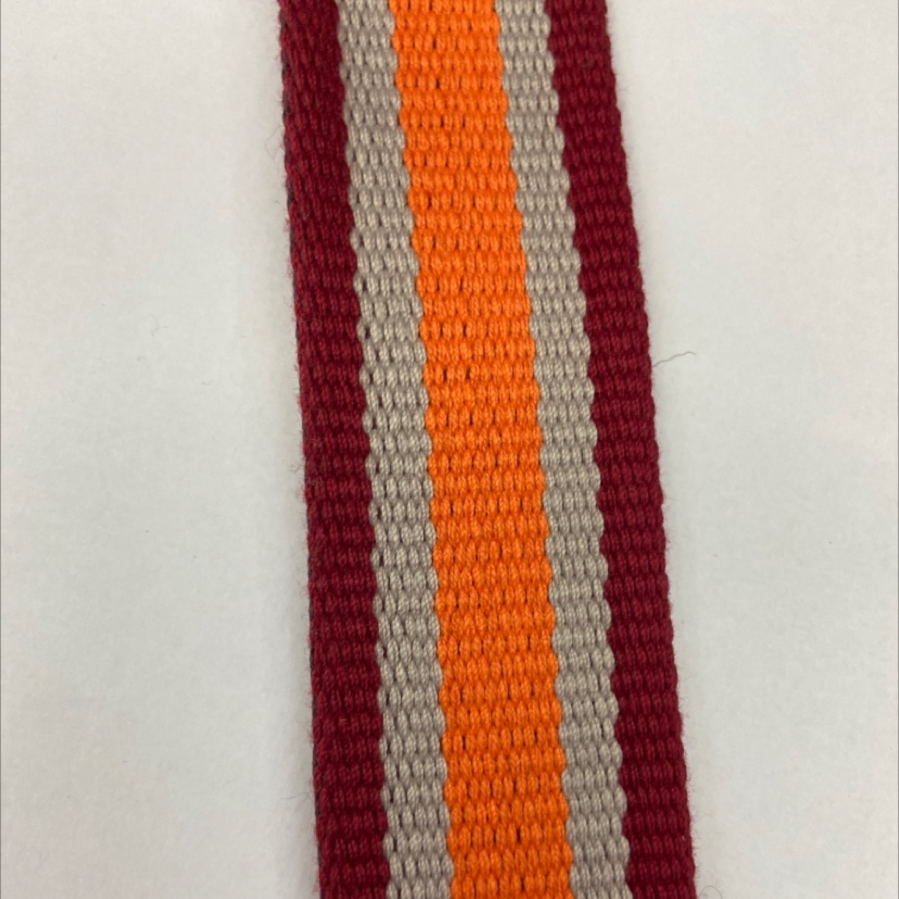 3.8 cm polyester cotton blended intercolored ribbon 18#