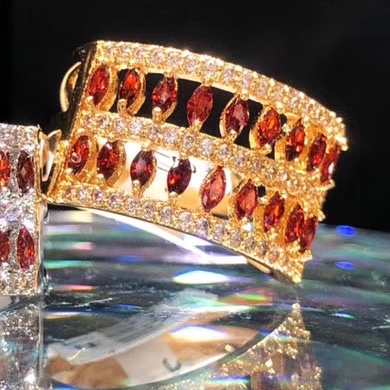 133 Retro ring trend full diamond color zircon European-American wind ring recommended for ladies