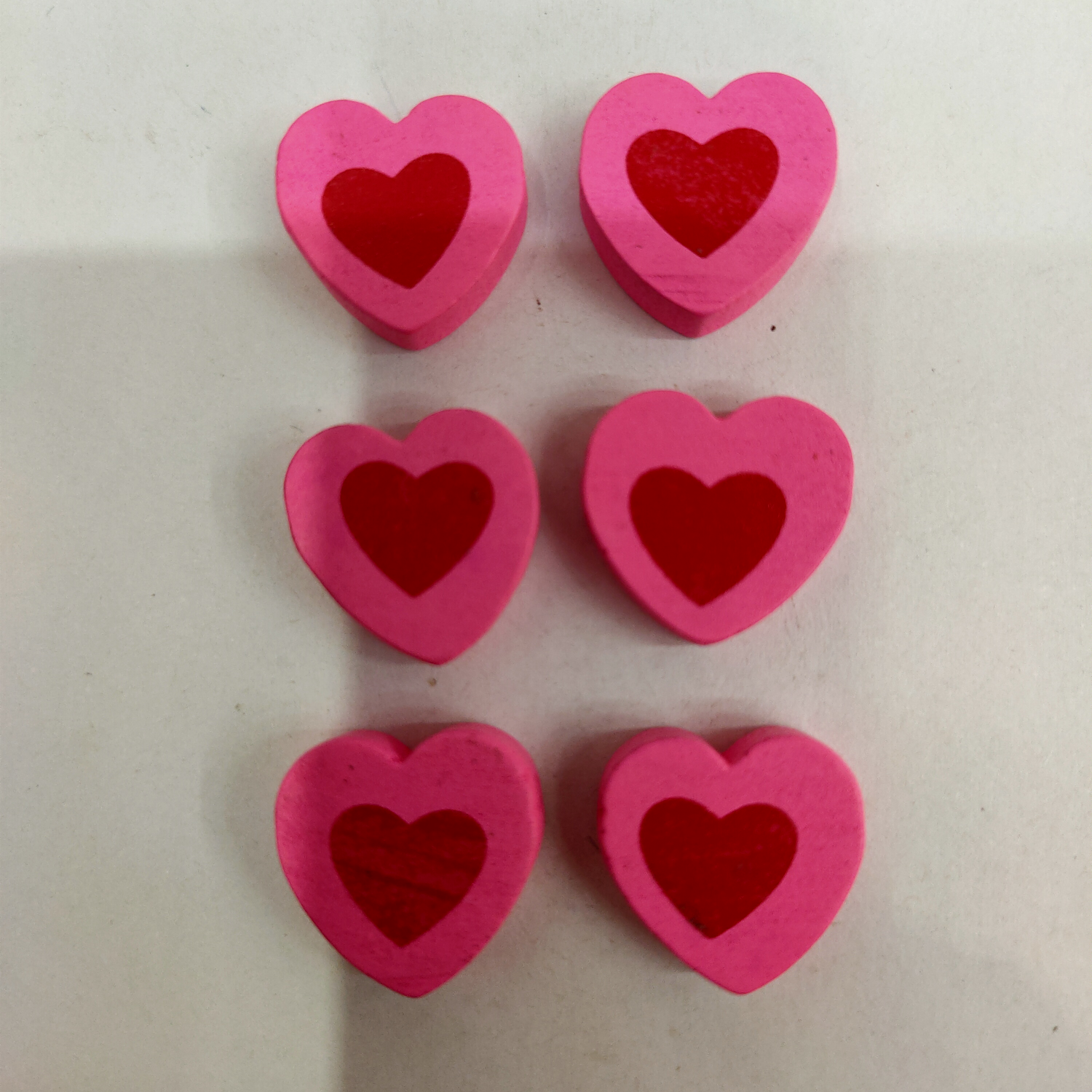 环保木质Diy 浅深粉色17✘18mm桃心