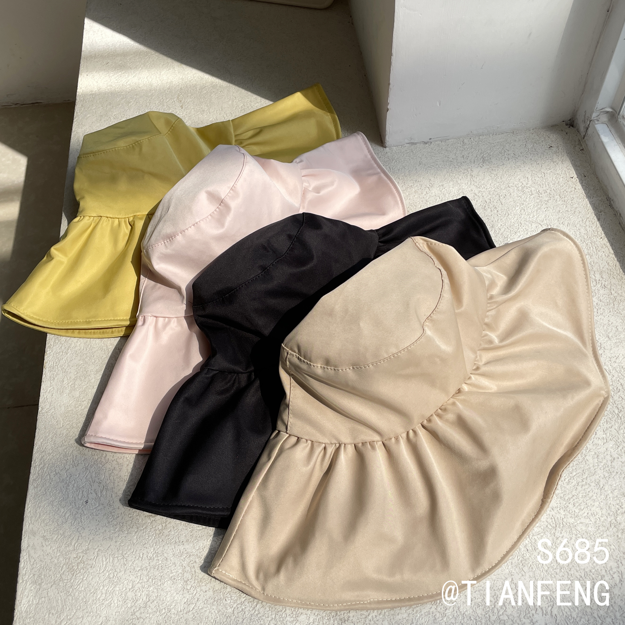 韩版帽子遮阳帽女黑色防晒帽大沿遮脸出游凉帽折叠防紫外线太阳