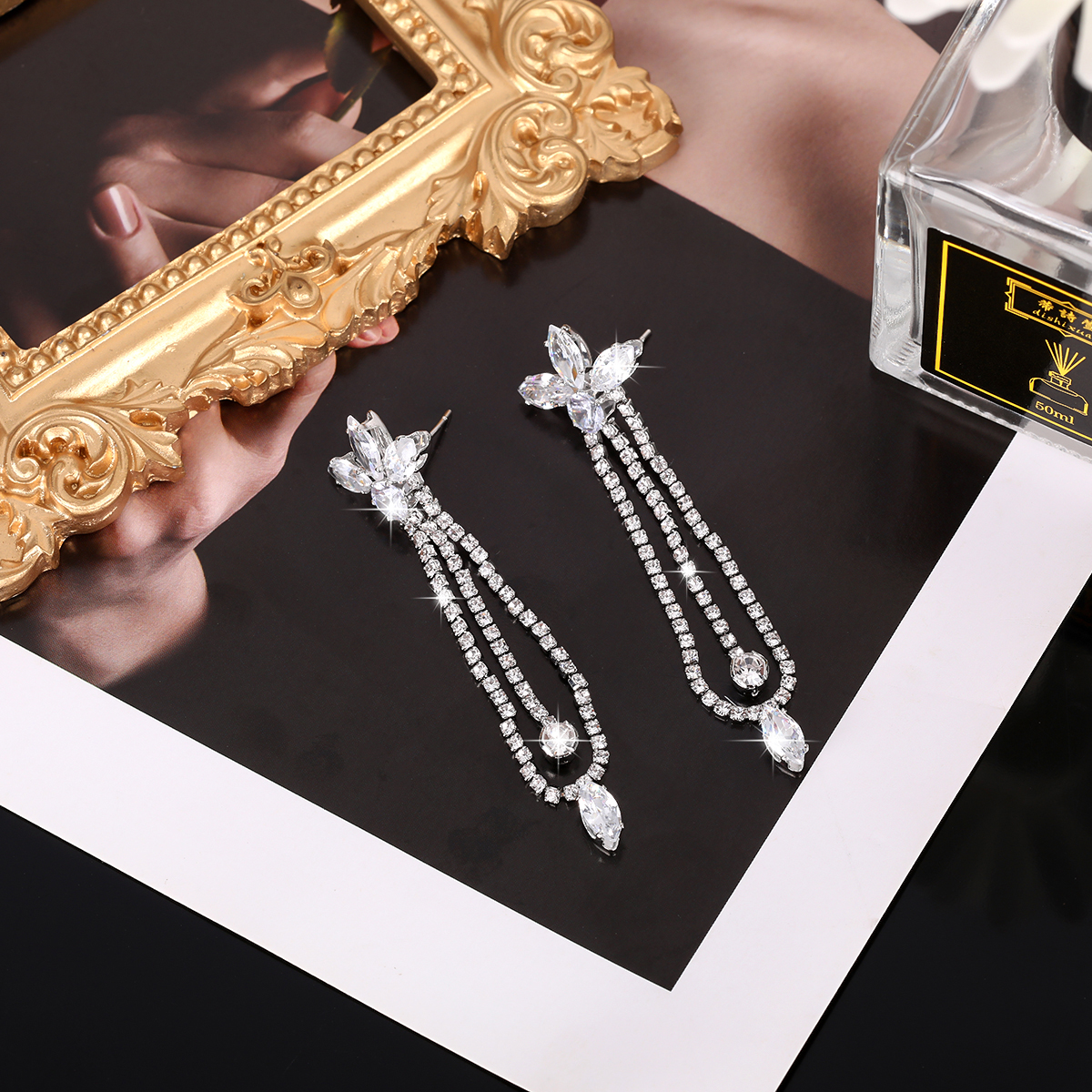 网红直播爆款欧美韩国流行耳环项链手镯戒指爪链水钻8