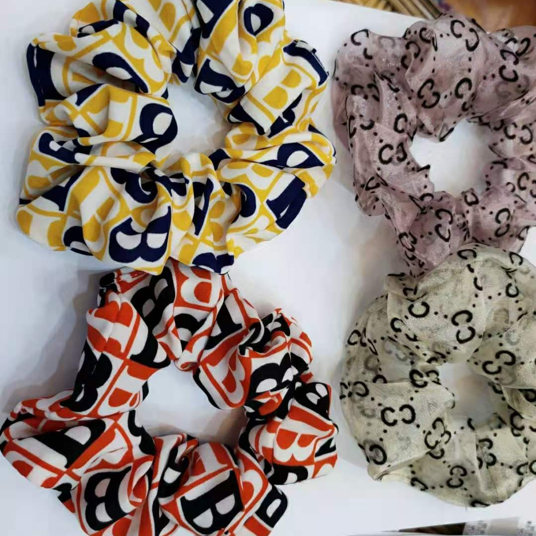 2026冬新款网红大肠发圈 ins网红飘带发圈 高级感韩国东大门发圈格子绳 跨境发饰批发 细条纹印花涤纶头绳