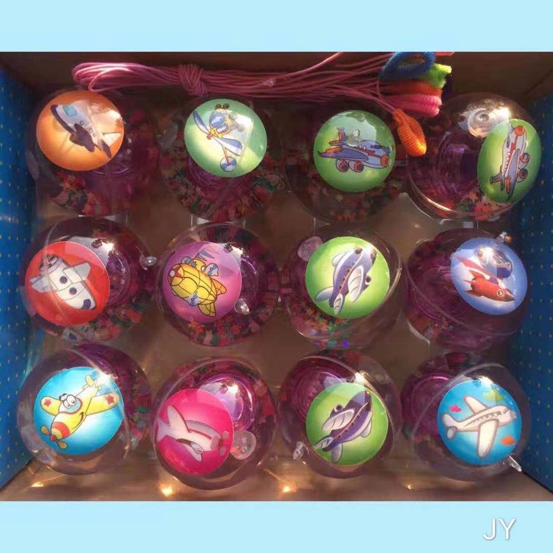 12入6.5CM带绳弹力球，飞机
