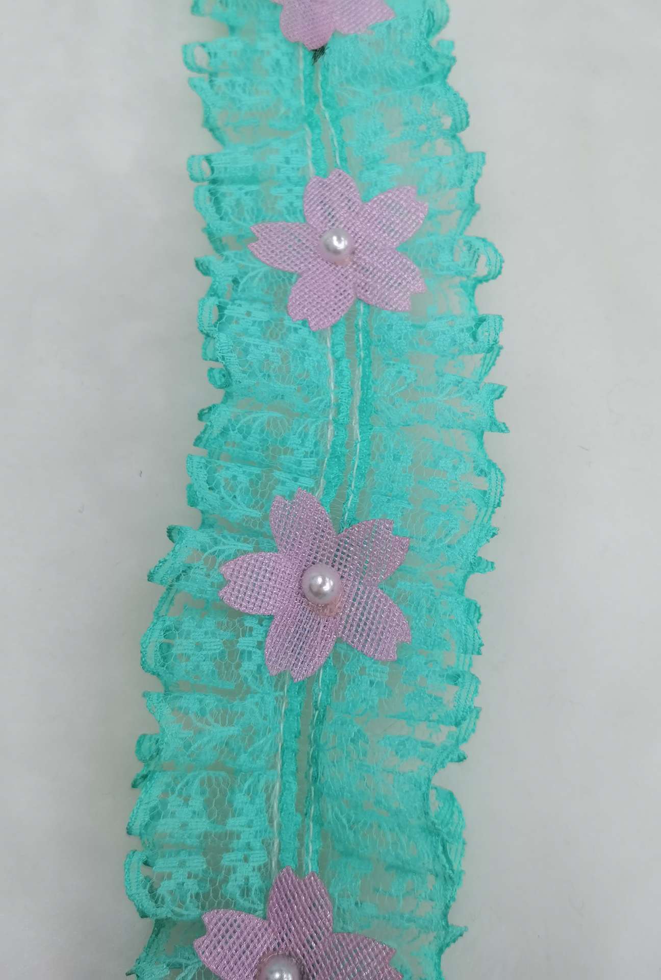 322-2# Lace I Crepe Flower Light Green, Christmas, Toys, Clothing, Craft, Festival, Jewelry, Stationery, Cards, Packaging, Etc. All Kinds Of Factory Products Can Be Set Up details Picture