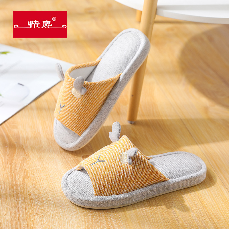 Fast Deer Linen Breathable and Comfortable Linen men's and women's indoor Mop Fast Deer Linen Breathable and Comfortable Linen men's and women's indoor Mop 9880 Deer Antler men's and women's couple style Item Picture