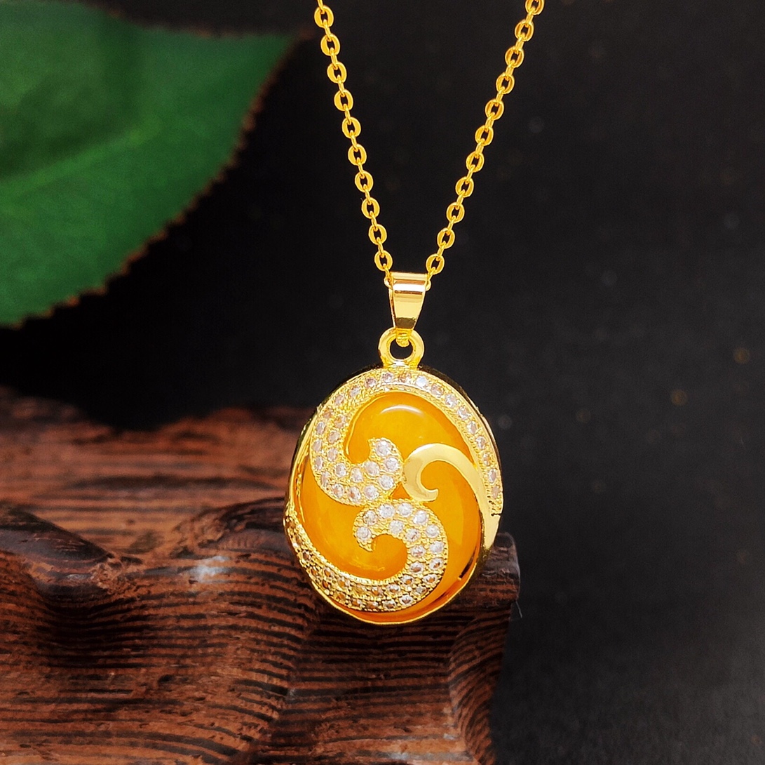 Dragon and Phoenix dancing zircon micro wax color pendant, the first choice in jewelry