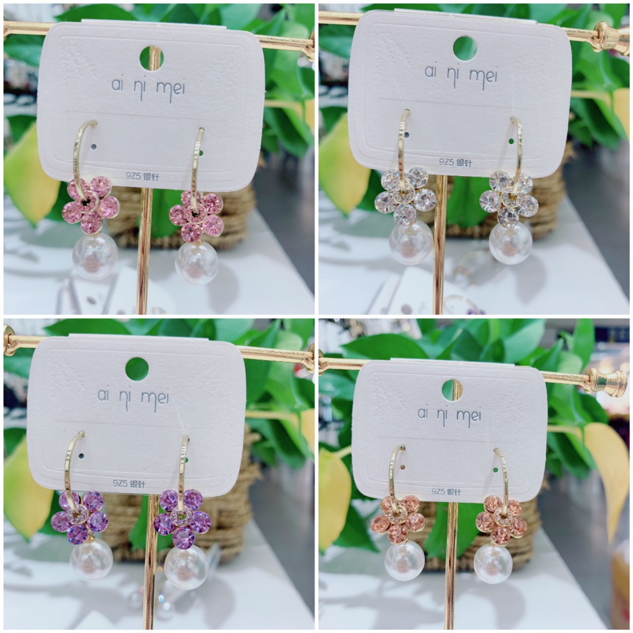 Pearl earrings with the charm of a socialite, a Korean bestseller with diamond-encrusted flowers, are fashionable and versatile, trendy and trendy earrings that are popular among Internet celebrities