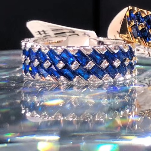 106 Retro European and American trend finger ring fashion ladies ring color zircon ring