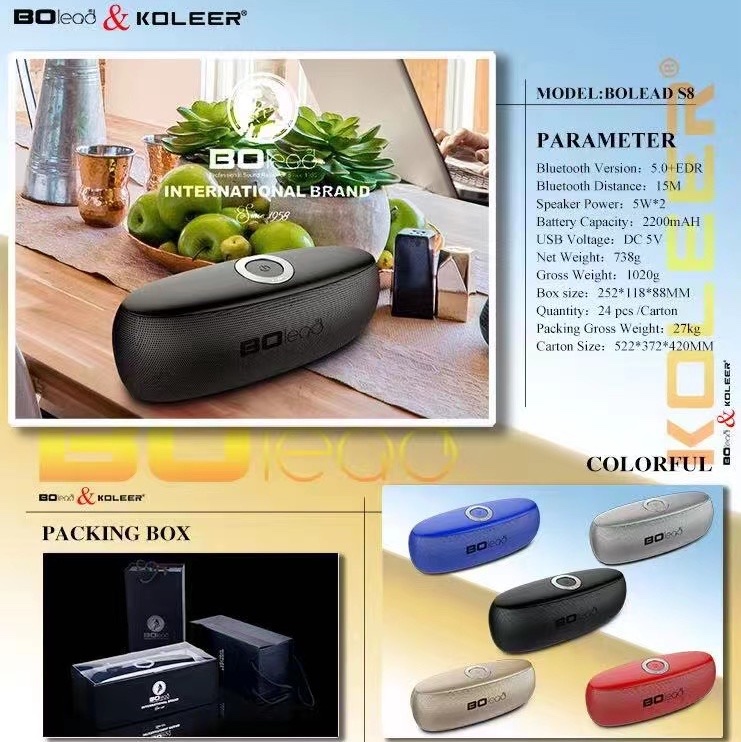KOLEER S8
Bluetooth Speaker
Battery Capacity:1200mAH
