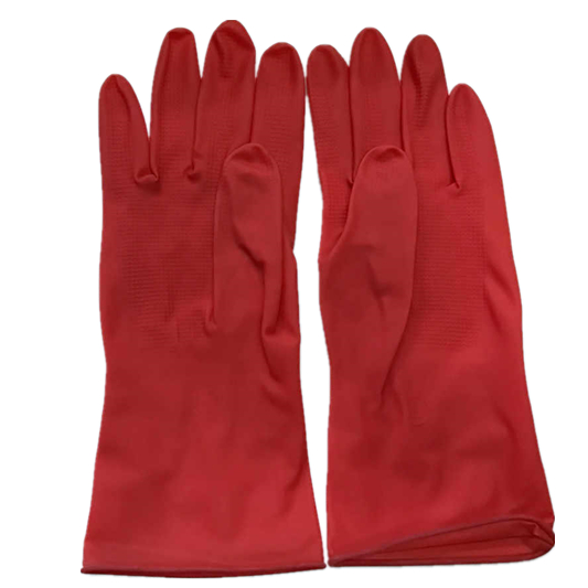 Red light inside latex gloves