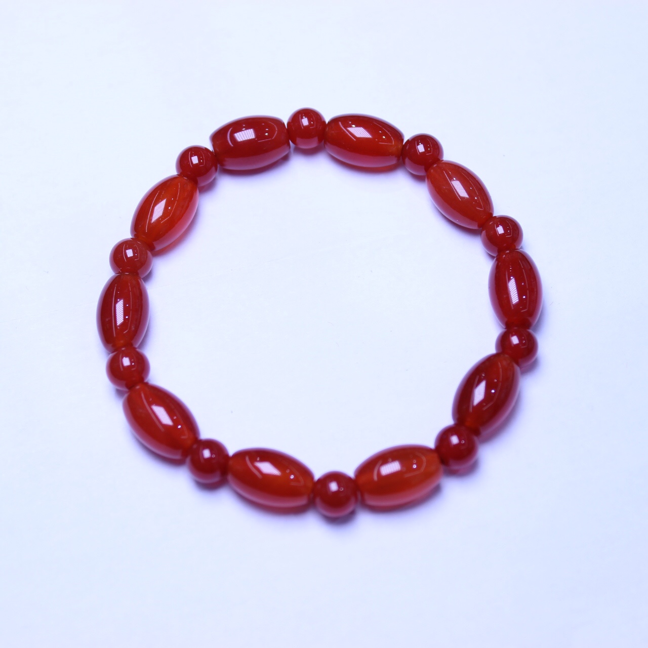 National trend series red agate rice bead bracelet