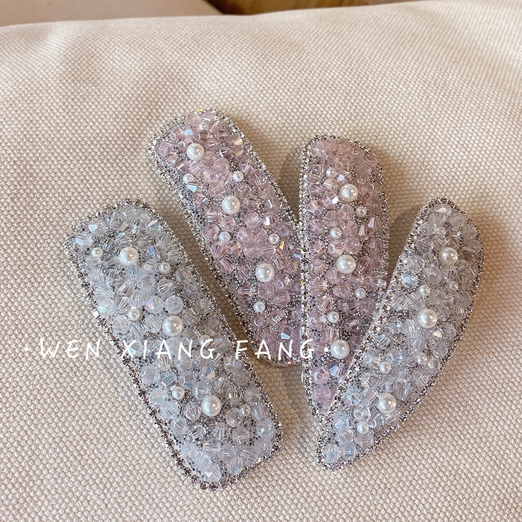 "Instagram-famous ins crystal pearl hair clip, side clip, baby girl clip, broken hair clip, headwear clip, bangs clip, hair clip clip 5