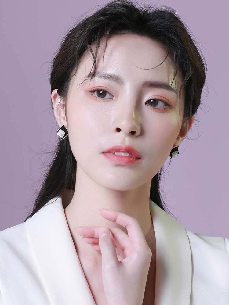 Simple geometric stud earrings, popular female Internet celebrity earrings, Korean style and personality earrings, niche light luxury earrings detail image 2