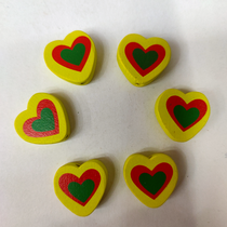 Eco-friendly wood 17×18 mm yellow heart
