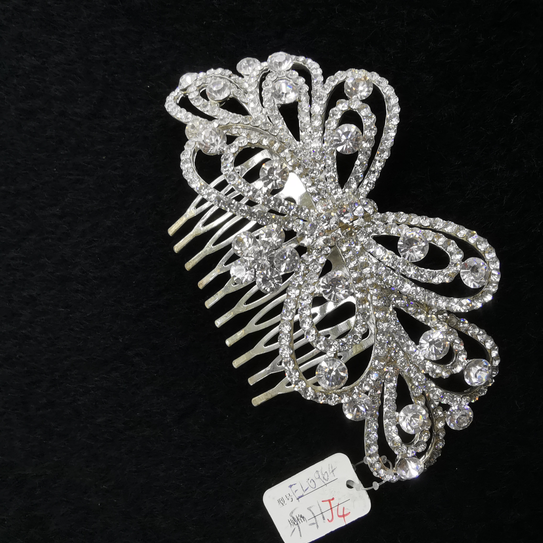Korean hair accessories rhinestone pearl bow hair comb accessories popular women's hair insert comb