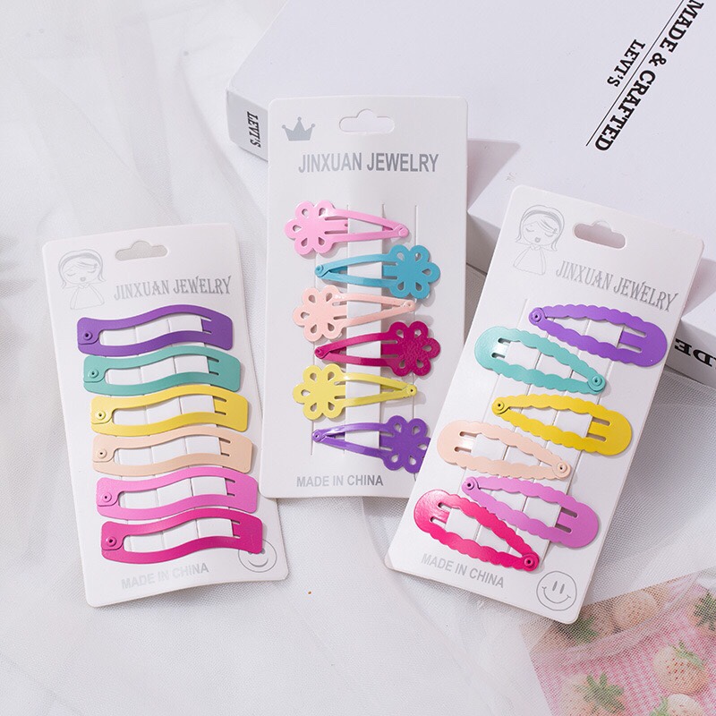 Hairpin 94: Amazon Cross-border e-commerce platform Korean version color spray BB hairpin, children's hair accessory mixed style wholesale, 6 pieces per card