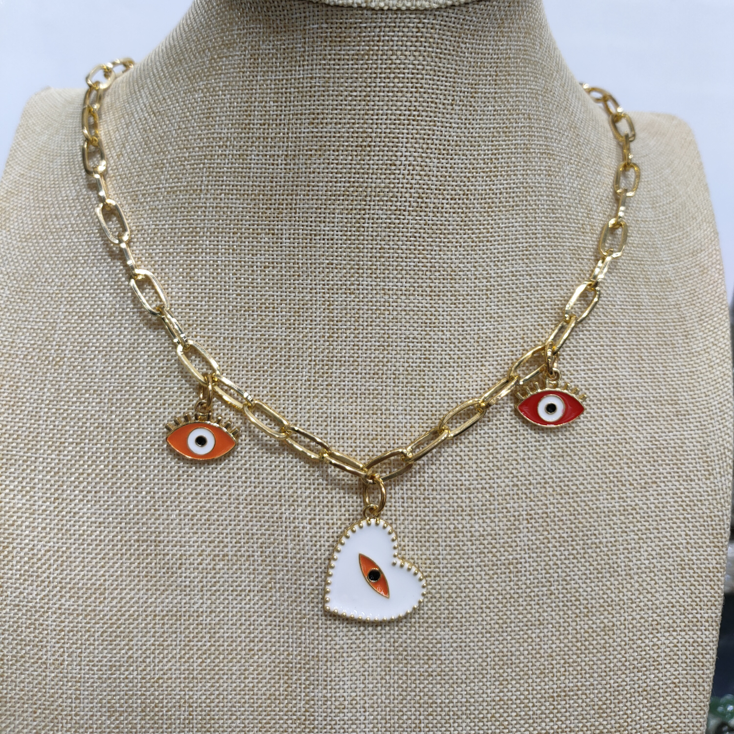 European and American metal thick chain necklace women's new fashion light luxury small gold decorative chain collarbone sweater chain accessories thumbnail