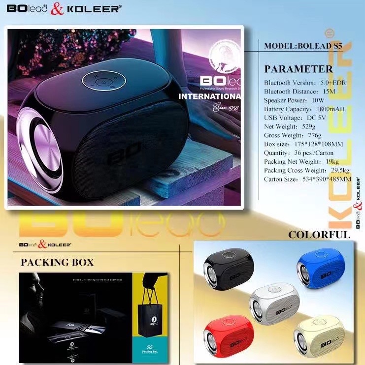 KOLEER S5
Bluetooth Speaker
Battery Capacity:1200mAH