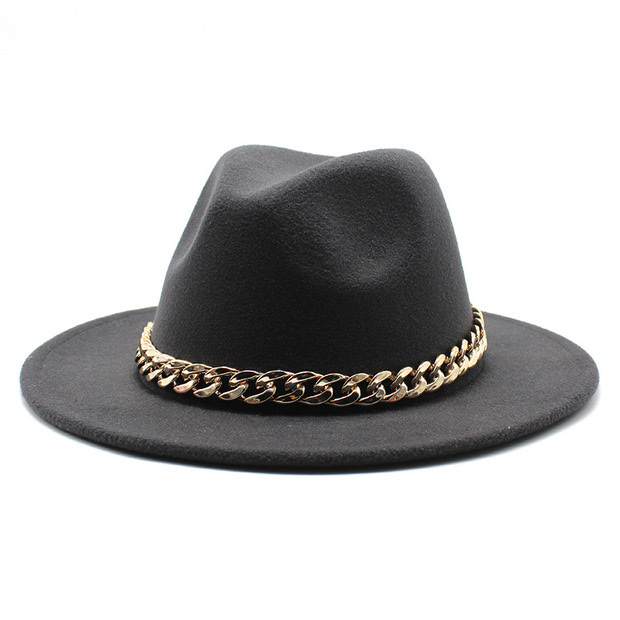 A retro Korean-style fashionable and versatile jazz hat with a flat top and black woolen top hat detail image 3