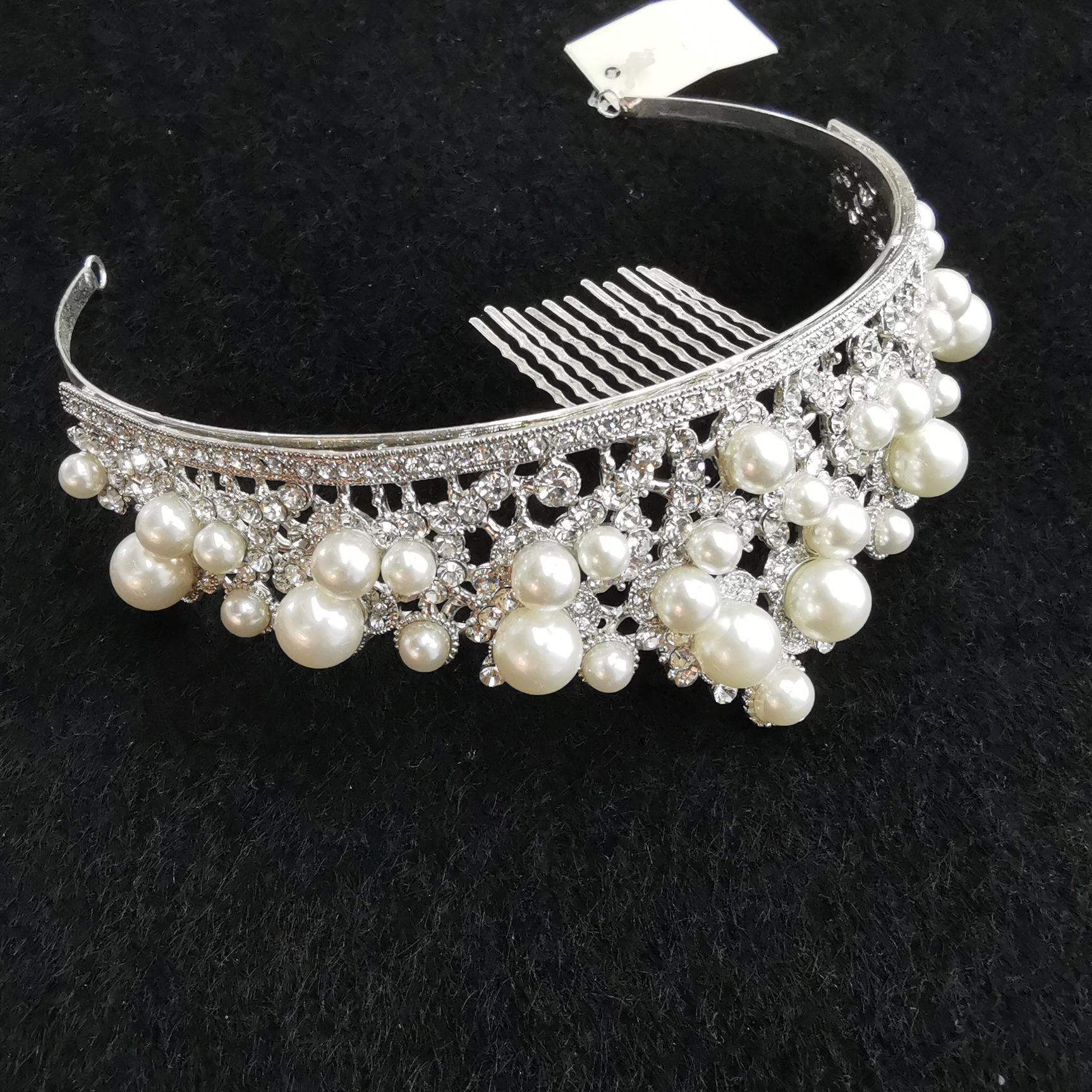 Dense rhinestone Silver Bride Crown Hair Crown Hair accessories and makeup Elegant crown show