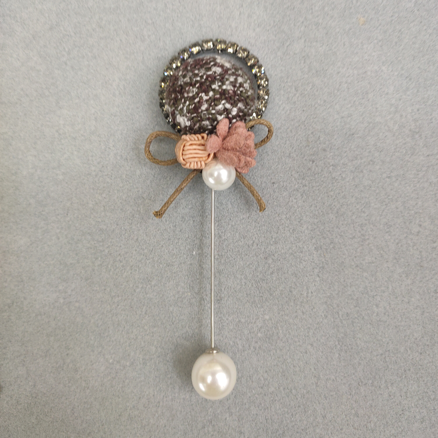 韩版时尚小香风两头珍珠水晶胸针胸花别针韩版奢华大气外套毛衣别针蝴蝶结配饰女190烧焊锆石耳环耳饰烧焊耳环图