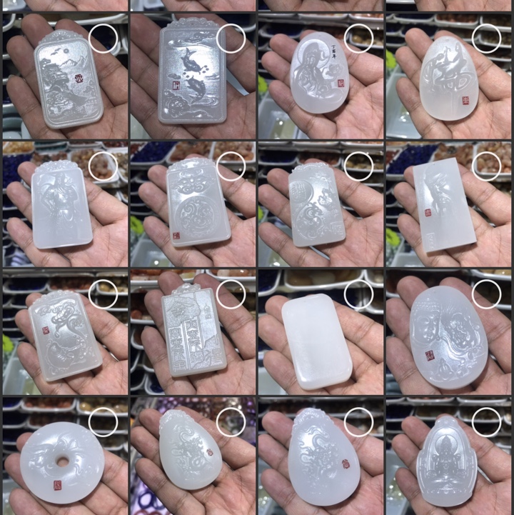 White jade white size random style liquidación tratamiento colgante