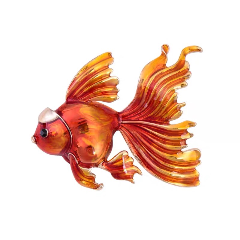Cute little Goldfish Brooch Men Fashion Animal Corsage Pin Accessories Upscale Suit Personality Accessories Badge
